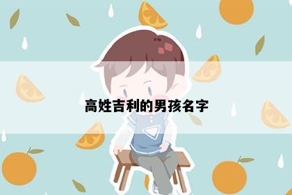 高姓吉利的男孩名字